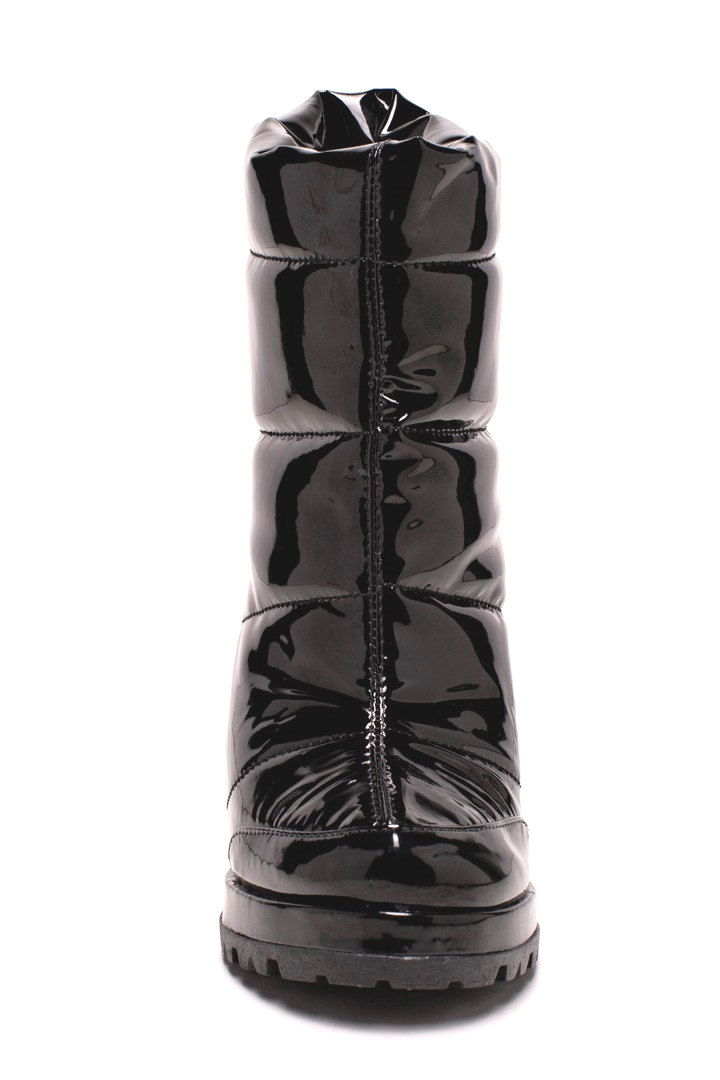 SHINY BLACK Stiefel - Lackstiefel in Schwarz mit Profilsohle